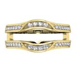 0.25 Carat (ctw) 14K Yellow Gold Round Diamond Ladies Anniversary Wedding Band Enhancer Double Guard Ring 1/4 CT