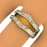 0.25 Carat (ctw) 14K Yellow Gold Round Diamond Ladies Anniversary Wedding Band Enhancer Double Guard Ring 1/4 CT