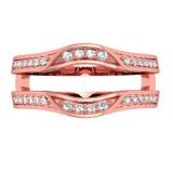 0.25 Carat (ctw) 18K Rose Gold Round Diamond Ladies Anniversary Wedding Band Enhancer Double Guard Ring 1/4 CT