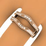 0.25 Carat (ctw) 14K Rose Gold Round Diamond Ladies Milgrain Anniversary Wedding Band Enhancer Double Guard Ring 1/4 CT