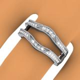 0.25 Carat (ctw) 14K White Gold Round Diamond Ladies Milgrain Anniversary Wedding Band Enhancer Double Guard Ring 1/4 CT