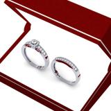 0.50 Carat (ctw) 10K White Gold Round Diamond Ladies Halo Engagement Bridal Ring With Matching Band Set 1/2 CT