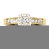 0.50 Carat (ctw) 10K Yellow Gold Round Diamond Ladies Halo Engagement Bridal Ring With Matching Band Set 1/2 CT