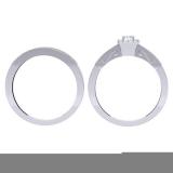 0.50 Carat (ctw) 14K White Gold Round Diamond Ladies Halo Engagement Bridal Ring With Matching Band Set 1/2 CT