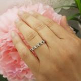 0.30 Carat (ctw) 10K White Gold Round Black and White Diamond Ladies Wedding Anniversary Milgrain Stackable Band Ring 1/3 CT