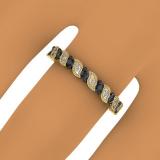 0.30 Carat (ctw) 10K Yellow Gold Round Black and White Diamond Ladies Wedding Anniversary Milgrain Stackable Band Ring 1/3 CT