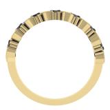 0.30 Carat (ctw) 14K Yellow Gold Round Black and White Diamond Ladies Wedding Anniversary Milgrain Stackable Band Ring 1/3 CT
