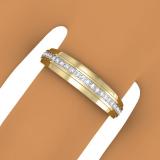 0.75 Carat (ctw) 10K Yellow Gold Round Cut Diamond Men & Women's Engagement Ring Trio Bridal Set 3/4 CT