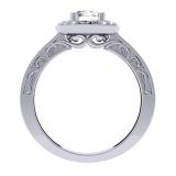 1.00 Carat (ctw) 10K White Gold Round Cut Diamond Ladies Vintage Style Halo Bridal Engagement Ring 1 CT