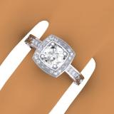 1.00 Carat (ctw) 10K White Gold Round Cut Diamond Ladies Vintage Style Halo Bridal Engagement Ring 1 CT