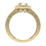 1.00 Carat (ctw) 14K Yellow Gold Round Cut Diamond Ladies Vintage Style Halo Bridal Engagement Ring 1 CT