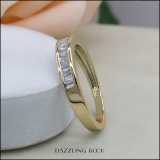 0.33 Carat (ctw) 10K Yellow Gold Princess & Baguette Cut Diamond Ladies Anniversary Wedding Stackable Ring Band 1/3 CT