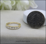 0.33 Carat (ctw) 10K Yellow Gold Princess & Baguette Cut Diamond Ladies Anniversary Wedding Stackable Ring Band 1/3 CT