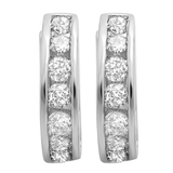 0.25 Carat (ctw) 14K White Gold Round Cut Diamond Ladies Mens Unisex Huggie Hoop Earring 1/4 CT (Only 1pc)