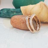 0.32 Carat (ctw) 10K Rose Gold Round Diamond Ladies Anniversary Wedding Band Enhancer Double Guard Ring 1/3 CT