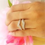 0.32 Carat (ctw) 10K Yellow Gold Round Diamond Ladies Anniversary Wedding Band Enhancer Double Guard Ring 1/3 CT