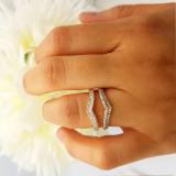 0.50 Carat (ctw) 10K White Gold Round Diamond Ladies Anniversary Wedding Band Enhancer Guard Double Ring 1/2 CT