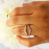 0.50 Carat (ctw) 18K Yellow Gold Round Diamond Ladies Anniversary Wedding Band Enhancer Guard Double Ring 1/2 CT