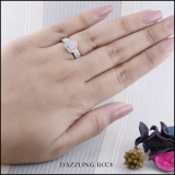 0.50 Carat (ctw) 10K White Gold Round Cut Diamond Ladies Split Shank Heart Shaped Bridal Engagement Ring With Matching Band Set 1/2 CT