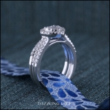 0.50 Carat (ctw) 10K White Gold Round Cut Diamond Ladies Split Shank Heart Shaped Bridal Engagement Ring With Matching Band Set 1/2 CT