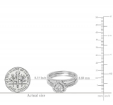 0.50 Carat (ctw) 10K White Gold Round Cut Diamond Ladies Split Shank Heart Shaped Bridal Engagement Ring With Matching Band Set 1/2 CT