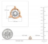 0.60 Carat (ctw) 10K Rose Gold Round Cut Diamond Ladies Solitaire Bezel Set Stud Earrings