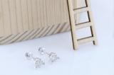 0.60 Carat (ctw) 10K White Gold Round Cut Diamond Ladies Solitaire Bezel Set Stud Earrings