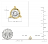 0.60 Carat (ctw) 14K Yellow Gold Round Cut Diamond Ladies Solitaire Bezel Set Stud Earrings