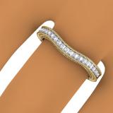 0.25 Carat (ctw) 10K Yellow Gold Round Cut Diamond Ladies Milgrain Anniversary Wedding Band Stackable Guard Ring 1/4 CT