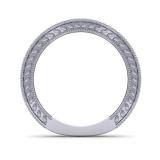 0.25 Carat (ctw) 14K White Gold Round Cut Diamond Ladies Milgrain Anniversary Wedding Band Stackable Guard Ring 1/4 CT