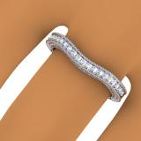 0.25 Carat (ctw) 14K White Gold Round Cut Diamond Ladies Milgrain Anniversary Wedding Band Stackable Guard Ring 1/4 CT
