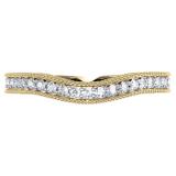 0.25 Carat (ctw) 14K Yellow Gold Round Cut Diamond Ladies Milgrain Anniversary Wedding Band Stackable Guard Ring 1/4 CT