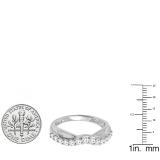 0.55 Carat (ctw) 10K White Gold Round Cut Diamond Ladies Anniversary Wedding Guard Contour Band 1/2 CT