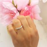 0.55 Carat (ctw) 10K Yellow Gold Round Cut Diamond Ladies Anniversary Wedding Guard Contour Band 1/2 CT