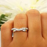 0.55 Carat (ctw) 14K White Gold Round Cut Diamond Ladies Anniversary Wedding Guard Contour Band 1/2 CT