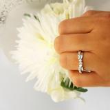 0.55 Carat (ctw) 14K White Gold Round Cut Diamond Ladies Anniversary Wedding Guard Contour Band 1/2 CT