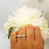0.55 Carat (ctw) 18K White Gold Round Cut Diamond Ladies Anniversary Wedding Guard Contour Band 1/2 CT