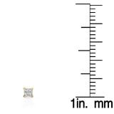 0.33 Carat (ctw) 10K Yellow Gold Real Princess Cut Diamond Ladies Invisible Stud Earrings 1/3 CT