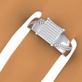 0.20 Carat (ctw) Sterling Silver Round Diamond Ladies Bridal Square Frame Micro Pave Promise Ring 1/5 CT
