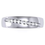 0.33 Carat (ctw) Sterling Silver Round Cut Diamond Men's Stackable Anniversary Wedding Band 1/3 CT