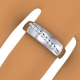 0.33 Carat (ctw) Sterling Silver Round Cut Diamond Men's Stackable Anniversary Wedding Band 1/3 CT