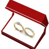 0.33 Carat (ctw) 10K Yellow Gold Round Cut Diamond Ladies Bridal Engagement 3 Stone Ring With Matching Wedding Band Set 1/3 CT