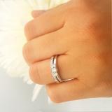 0.33 Carat (ctw) 14K White Gold Round Cut Diamond Ladies Bridal Engagement 3 Stone Ring With Matching Wedding Band Set 1/3 CT