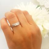 0.33 Carat (ctw) 14K White Gold Round Cut Diamond Ladies Bridal Engagement 3 Stone Ring With Matching Wedding Band Set 1/3 CT