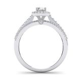 0.75 Carat (ctw) 10K White Gold Round Cut Diamond Ladies Bridal Halo Style Engagement Ring 3/4 CT
