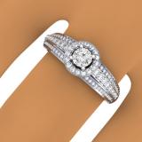 0.75 Carat (ctw) 10K White Gold Round Cut Diamond Ladies Bridal Halo Style Engagement Ring 3/4 CT