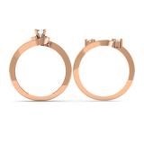 0.50 Carat (ctw) 10K Rose Gold Round Diamond Ladies Bridal Twisted Swirl Engagement Ring With Matching Band Set 1/2 CT