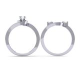 0.50 Carat (ctw) 10K White Gold Round Diamond Ladies Bridal Twisted Swirl Engagement Ring With Matching Band Set 1/2 CT