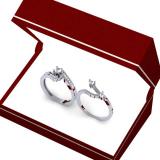 0.50 Carat (ctw) 10K White Gold Round Diamond Ladies Bridal Twisted Swirl Engagement Ring With Matching Band Set 1/2 CT