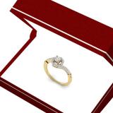 0.50 Carat (ctw) 14K Yellow Gold Round Cut Diamond Ladies Twisted Swirl Bridal Halo Engagement Ring 1/2 CT
